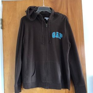 Brown Gap Zip Hoodie